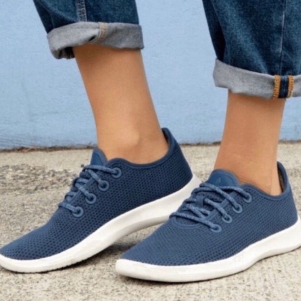 Allbirds Tree Runners Blue Sneakers Low Top Lace Up Knit shoes